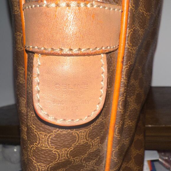 CELINE Macadam Brown Leather Briefcase Laptop tote Authentic used includes COA - Picture 6 of 15